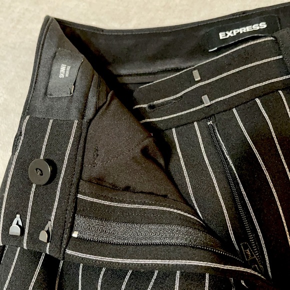 Express High Waisted Pinstripe Pant 00R - Picture 3 of 6